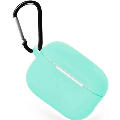 Чехол для Airpods Pro 3 Gurdini прорезиненный soft touch c карабином Мятный