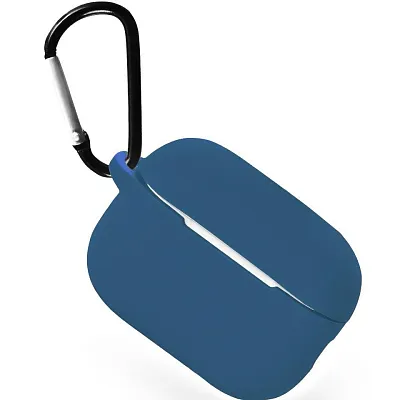 Чехол для Airpods Pro 3 Gurdini прорезиненный soft touch c карабином Темно Синий