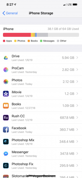 Чистка памяти "Другое" на iPhone