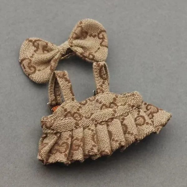 Одежда Labubu платье с бантом бежевое