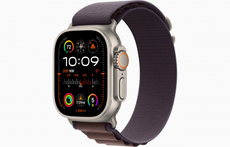 Apple Watch Ultra 2 Titanium Case with Indigo Alpine Loop Medium
