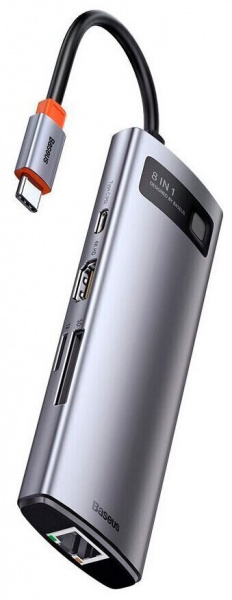 Хаб Baseus Metal Gleam Series 8-in-1 (CAHUB-CV0G)
