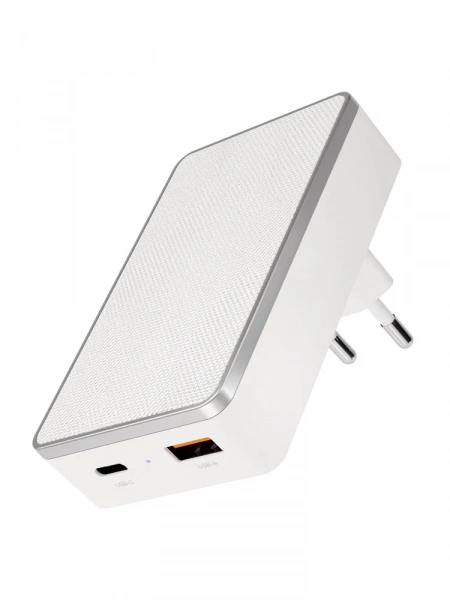 Сетевое зарядное устройство "vlp" 20Вт USB-C+USB-A, PD, QC, белый