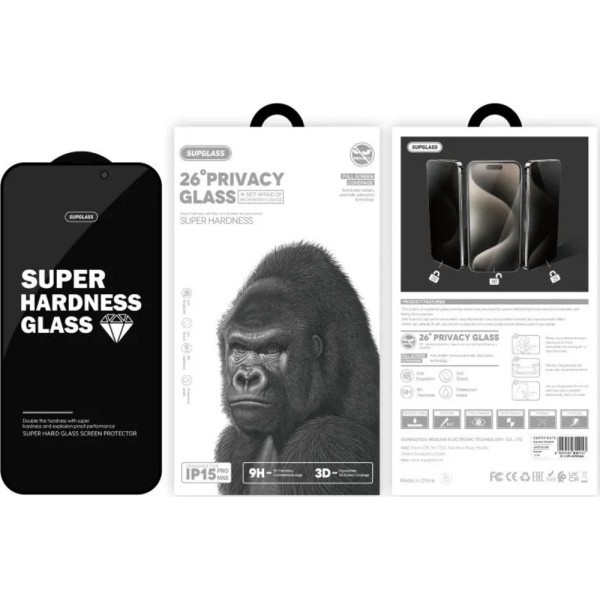 Защитное стекло AceGlass Антишпион for iPhone 15 Pro Max