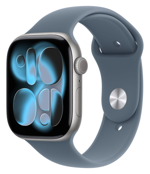 Apple Watch S11, 46 mm, корпус из алюминия цвета «серый космос», спортивный ремешок серого цвета Apple Watch S11, 46 mm, корпус из алюминия цвета «серый космос», спортивный ремешок серого цвета