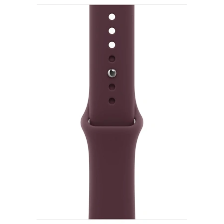 Apple Watch S12, 46 mm, корпус из алюминия золотого цвета, спортивный ремешок бордового цвета