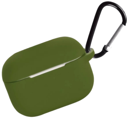 Чехол для Airpods Pro 2 Gurdini прорезиненный soft touch c карабином Зеленый