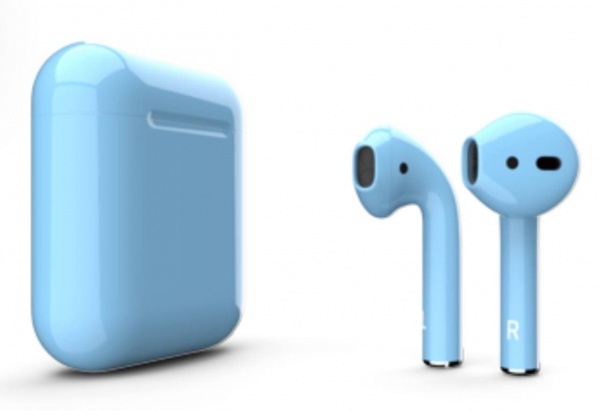 Беспроводные наушники Apple AirPods 2 Color Traditional Case Light Blue Shiny