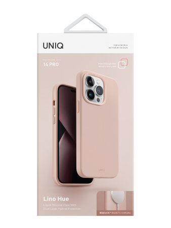 Uniq для iPhone 14 Pro чехол LINO Pink (Magsafe)