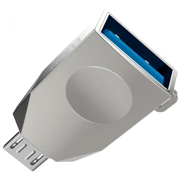 Переходник OTG Hoco UA10 MicroUSB-USB Adapter Pearl Nickel