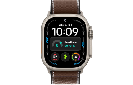 Apple Watch Ultra 4 NaturalTitanium Case with Dark Umber Trail Loop S/M