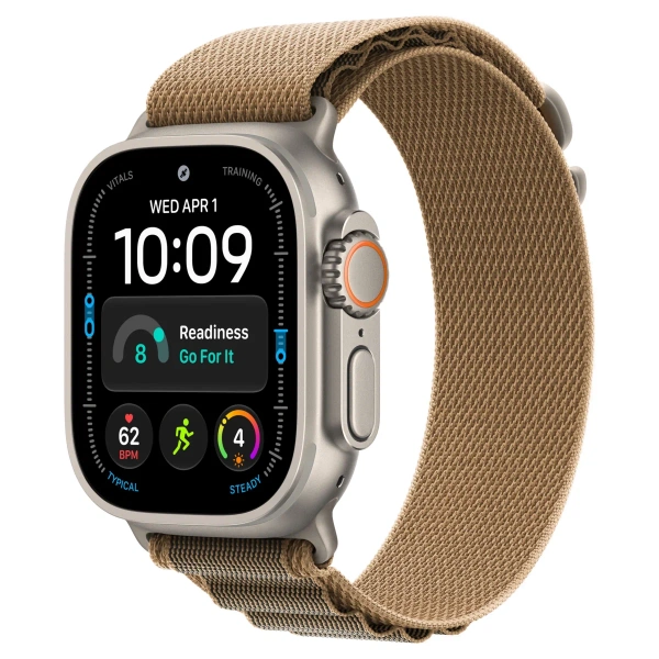 Apple Watch Ultra 4 Natural Titanium Case with Desert Alpine Loop Large