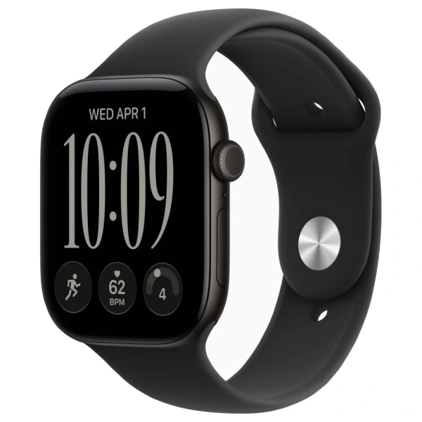 Apple Watch S12, 42 mm, корпус из алюминия черного цвета, спортивный ремешок черного цвета