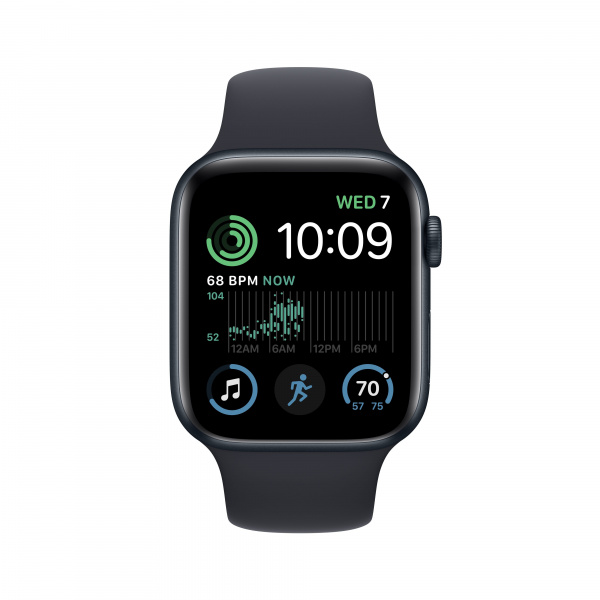 Apple Watch SE (2-nd gen), 44 mm, Корпус из алюминия цвета «тёмная ночь», спортивный ремешок «тёмная ночь» Apple Watch SE (2-nd gen), 44 mm, Корпус из алюминия цвета «тёмная ночь», спортивный ремешок «тёмная ночь»