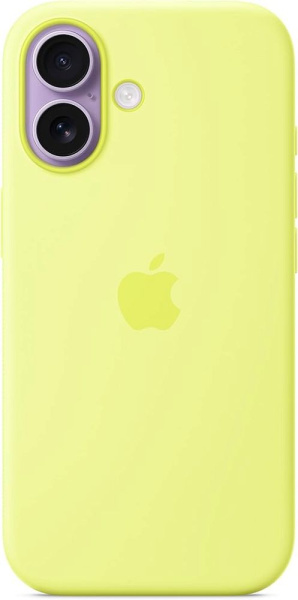 Чехол накладка для iPhone 17 6.3" Silicone Case (Button/Magsafe) Neon Yellow