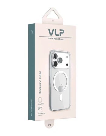 Чехол защитный VLP Puro Case с MagSafe для iPhone 17 Pro, прозрачный