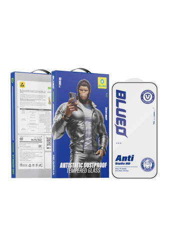 Стекло защитное BlueO стекло для iPhone 17 Pro Max/16 Pro Max, Narrow border Anti-Static Black