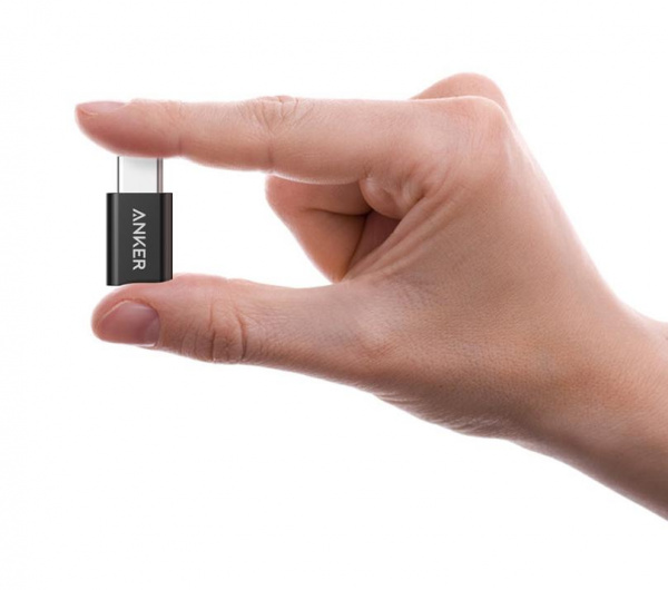 Разветвитель Anker Powerline USB-C to Micro USB Female Adapter Black*2