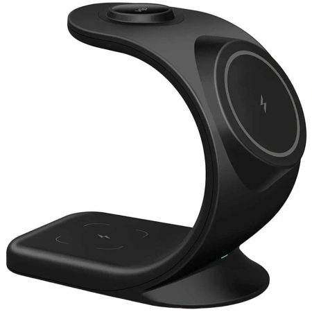 Беспроводное зарядное устройство VLP Powerstand 3in1 Qi2 для Apple Watch, черное
