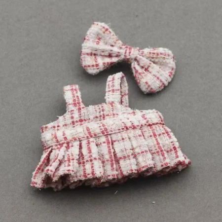 Одежда Labubu платье с бантом розовое