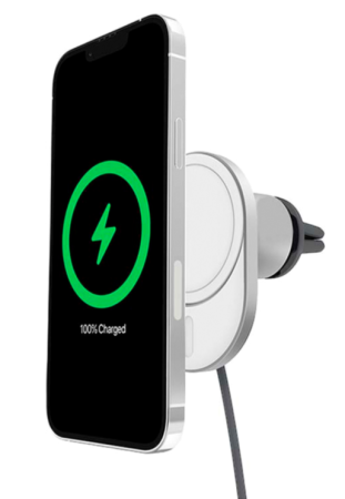 Автодержатель на дефлектор Gurdini Wireless Magsafe Car Charger Белый