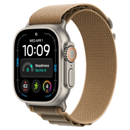Apple Watch Ultra 4 Natural Titanium Case with Desert Alpine Loop Small