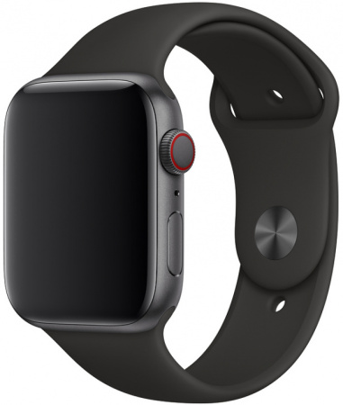 Силиконовый ремешок Gurdini Apple Watch 42/44mm (S/M-M/L) Black