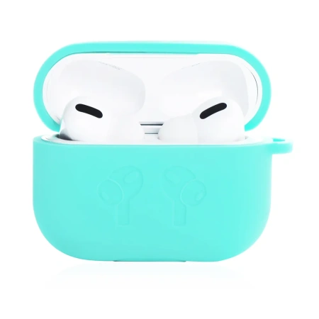 Чехол для Airpods Pro 2 Gurdini прорезиненный soft touch c карабином Мятный