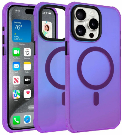 Чехол накладка iPhone 15 6.1" Gurdini Asty Series with Magsafe Purple