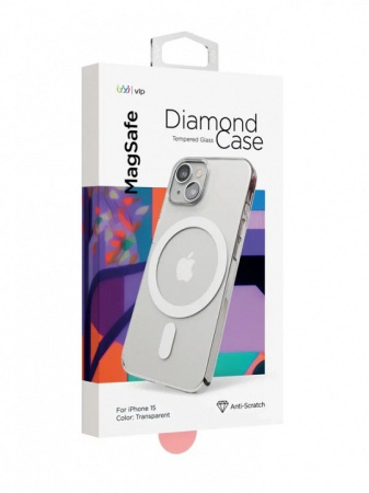 Чехол защитный VLP Diamond Case с MagSafe iPhone 14/15, прозрачный