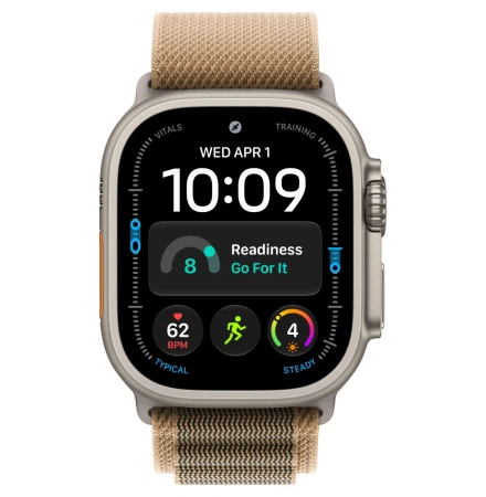 Apple Watch Ultra 4 Natural Titanium Case with Desert Alpine Loop Small