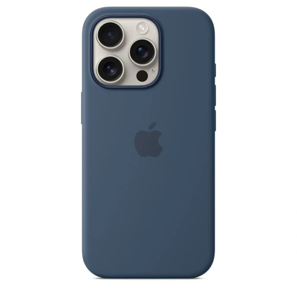 Чехол накладка для iPhone 16 Pro 6.3" Silicone Case (Button/Magsafe) Denim