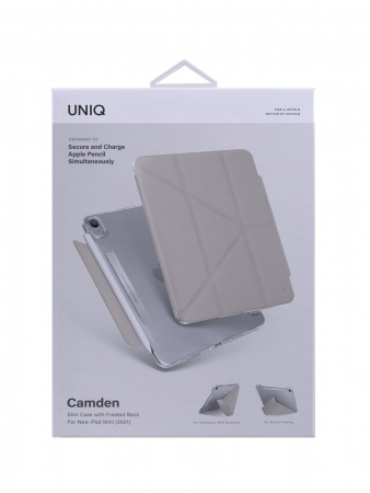 Чехол Uniq для iPad Mini 6 (2021) Camden Anti-microbial Grey Чехол Uniq для iPad Mini 6 (2021) Camden Anti-microbial Grey