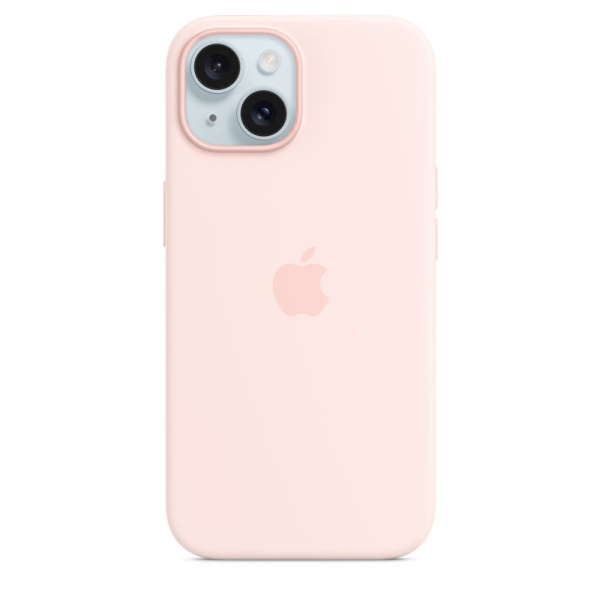 Чехол накладка для iPhone 15 Plus 6.7" Silicone Case with Magsafe Light Pink
