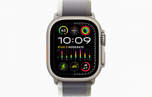 Apple Watch Ultra 2 Titanium Case with Green/Gray Trail Loop S/M Apple Watch Ultra 2 Titanium Case with Green/Gray Trail Loop S/M