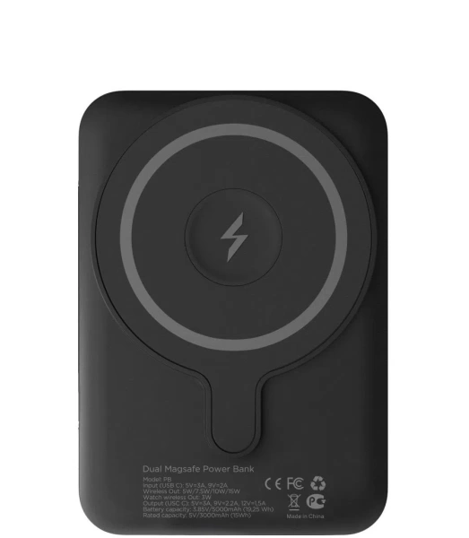 Аккумулятор внешний VLP Dual Magsafe PowerBank 5000 mAh, 3A, USB-C, черный Аккумулятор внешний VLP Dual Magsafe PowerBank 5000 mAh, 3A, USB-C, черный