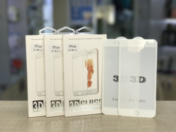 Защитное стекло для iPhone 7/8 Plus 3D Noname Белое