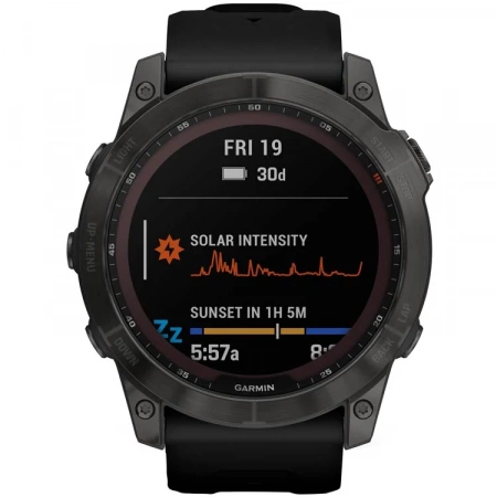 Умные часы Garmin Fenix 7X Sapphire Solar Wi-Fi, серый/черный