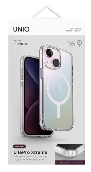 Uniq для iPhone 15 чехол Lifepro Xtreme AF Iridescent (MagSafe)