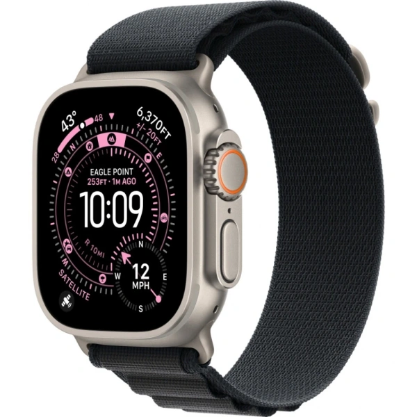 Apple Watch Ultra 3 Natural Titanium Case with Black Alpine Loop Small