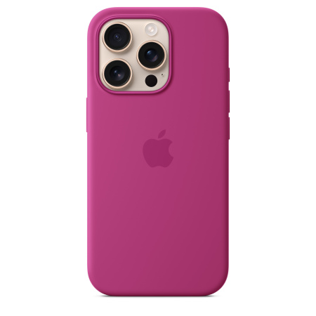 Чехол накладка для iPhone 16 Pro 6.3" Silicone Case (Button/Magsafe) Fuchsia