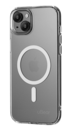 Чехол защитный uBear Real Mag Case, iPhone 15 Plus, MagSafe, усиленный, прозрачный