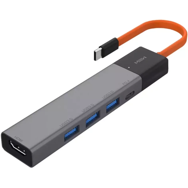 Адаптер - Хаб MIIW Type-C HUB Adapter 5 in 1 (3x USB 3.0 | HDMI 4K | 1x Type-C PD) MWCMA05