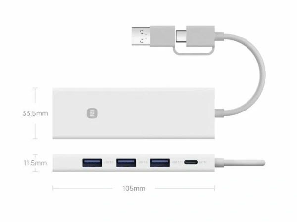 Разветвитель Xiaomi USB 3.0 XMSTFXQ01YM белый Разветвитель Xiaomi USB 3.0 XMSTFXQ01YM белый