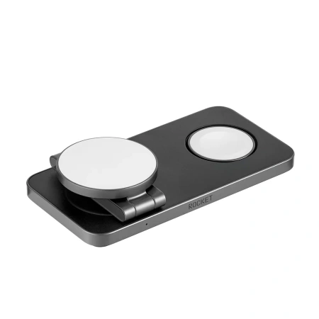 Беспроводное зарядное устройство Rocket Premium Magic 3in1, Apple Watch, 22.5W, черный