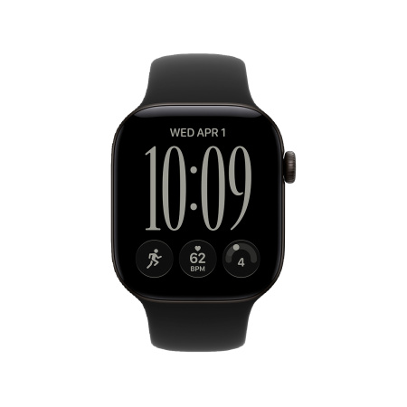 Apple Watch S12, 42 mm, корпус из алюминия черного цвета, спортивный ремешок черного цвета