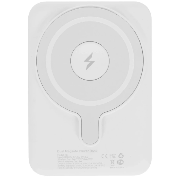 Аккумулятор внешний VLP Dual Magsafe PowerBank 5000 mAh, 3A, USB-C, белый Аккумулятор внешний VLP Dual Magsafe PowerBank 5000 mAh, 3A, USB-C, белый