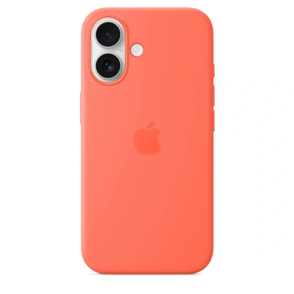 Чехол накладка для iPhone 16 6.1" Silicone Case (Button/Magsafe) Tangerine