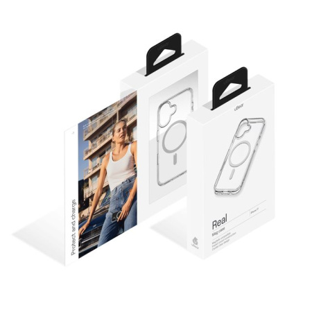 Чехол защитный uBear Real Mag Case для iPhone 17, MagSafe, усиленный, Прозрачный Чехол защитный uBear Real Mag Case для iPhone 17, MagSafe, усиленный, Прозрачный