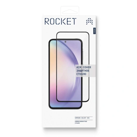 Стекло защитное Rocket Air Cover 2.5D для Samsung A55 (чёрная рамка, 0,33мм) Стекло защитное Rocket Air Cover 2.5D для Samsung A55 (чёрная рамка, 0,33мм)